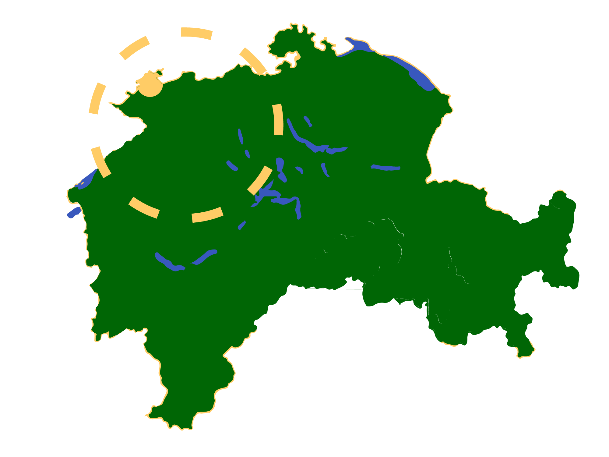 Mapa de la Suiza Germanica, con la ubicación de Basilea.